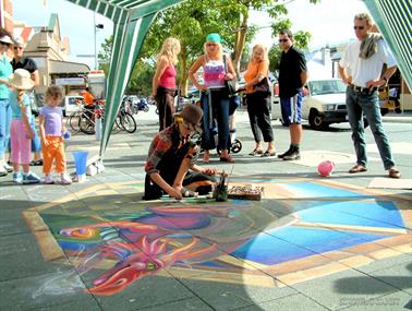 Chalk Artist, Fremantle Festival, Western Australia